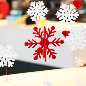 创意雪花diy圣诞节装饰品家居party挂饰挂件不织布免裁剪材料包