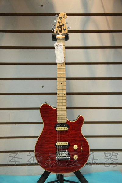 天津辰星乐器★sterling by musicman sub ax3 小双摇电吉他 红色