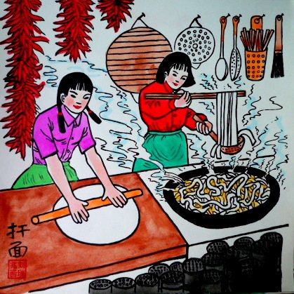 陕北民俗文化的画图片
