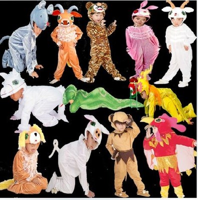 儿童十二生肖演出服装 幼儿园舞蹈话剧动物男女童表演服装12生肖