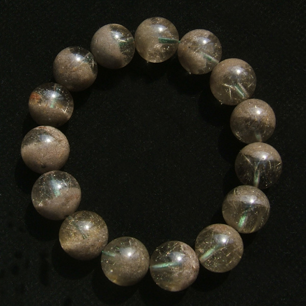 颗颗黄发晶 极品纯天然巴西灰幽灵聚宝盆水晶手链 招财手串 包邮