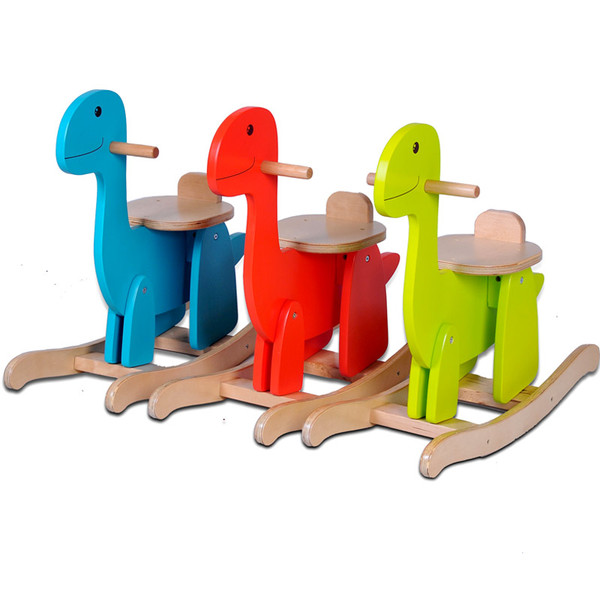 哈喜屋早教益智玩具木质恐龙摇马简易拼装儿童玩具摇摇马小木马
