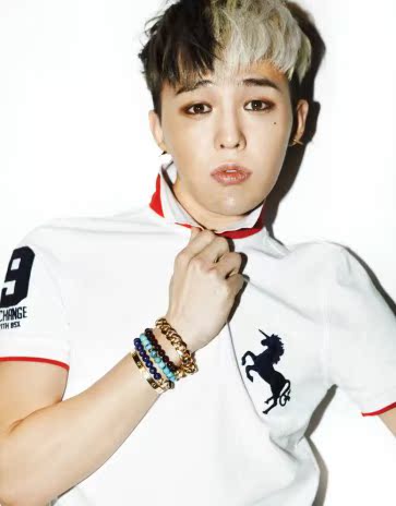 gd权志龙海报款 韩国佐丹奴经典大绣标polo衫 情侣款 韩版修身