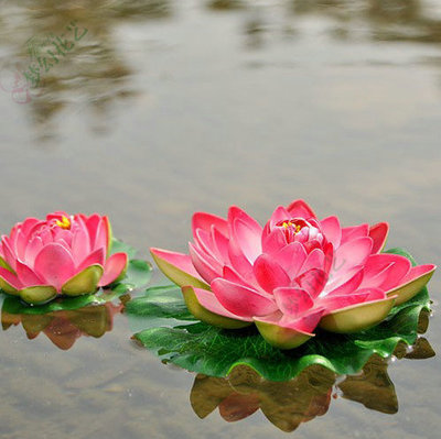 仿真荷花水上漂睡莲假莲花供佛鱼缸水池装饰假荷花绢花塑料花批发