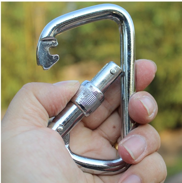 登山攀岩速降d型主锁丝锁扣连接钩安全钩专业登山主锁工程消防锁