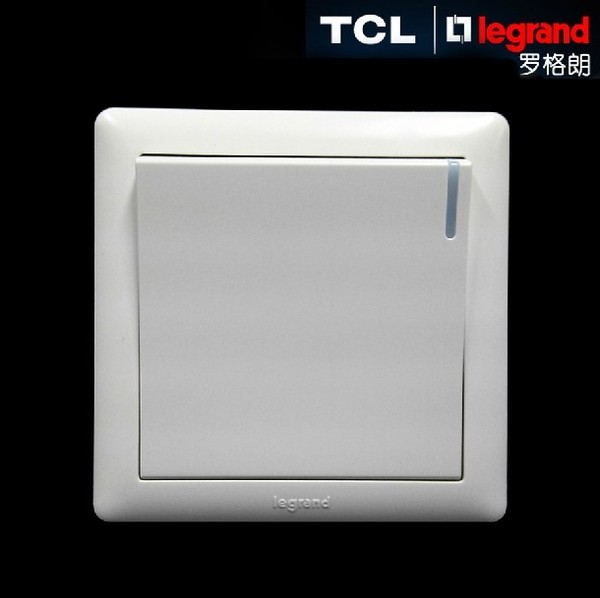 tcl-羅格朗開關插座美點系列一位弱電自復位帶led燈開關 rcu 正品