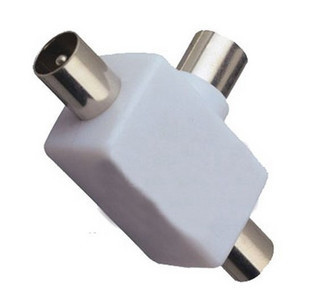 秋叶原 yf-4025 有线电视一分二转接头 (9.5母转二公9.5)