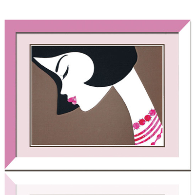 拼布画 布艺贴画人物妩媚 diy 现代简约装饰画手工课材料全国包邮