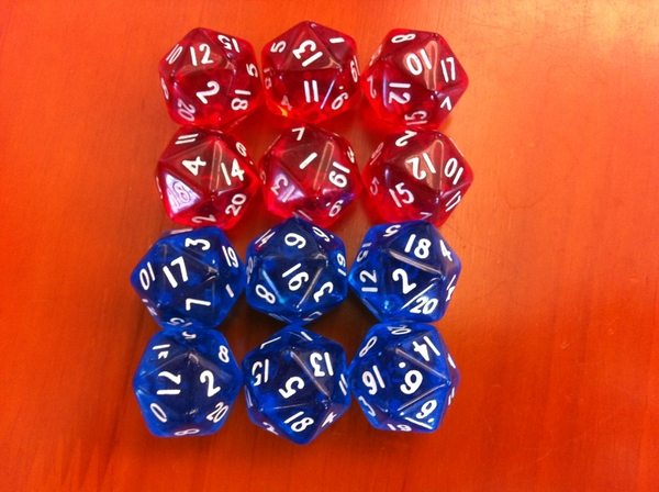 20面骰子透明红二十面色子甩子筛子小礼品多面骰子d20攻击值色子