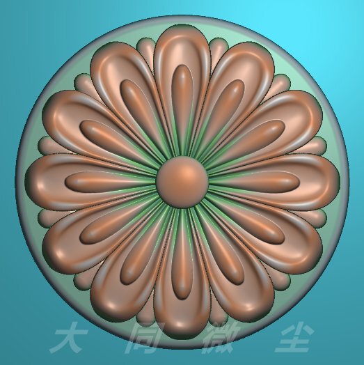 大同微尘 精雕图 灰度图 浮雕图 西洋花 圆形欧式门贴花2
