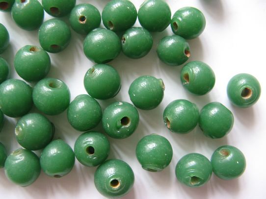 g09【宝琉阁】青绿色老琉璃珠子 9-11mm 分较好和残次特价的