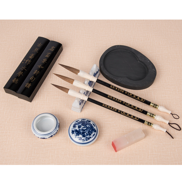 j3t山字小笔架笔叉国画毛笔套装书法文房四宝用品笔架挂精瓷笔