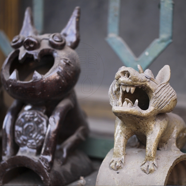 云南民族民间工艺创意摆件大理辟邪瓦猫 柴烧土陶摆件招财猫 包邮