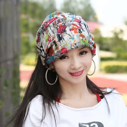 春夏季薄款女士包头头巾帽子时尚堆堆帽光头化疗帽潮款套头帽