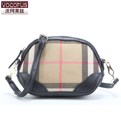 vocofus新款奢侈品英伦格子女包单肩斜挎包手