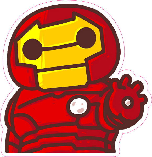 3m灰胶防水 钢铁侠大白 大号旅行箱贴死飞卧室墙贴笔记本贴纸2001