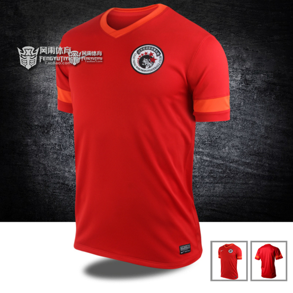 2014新款中超辽宁宏运主场球迷短款球衣足球服套装可印号diy广告