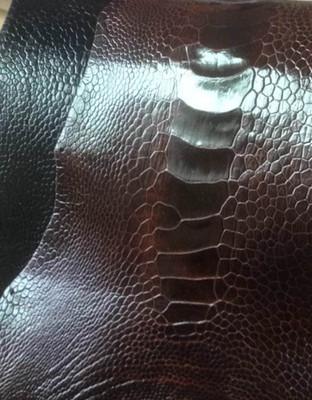 鸵鸟皮皮料 a级鸵鸟腿皮皮革 优质鸵鸟皮纹 真皮面料上乘手工diy