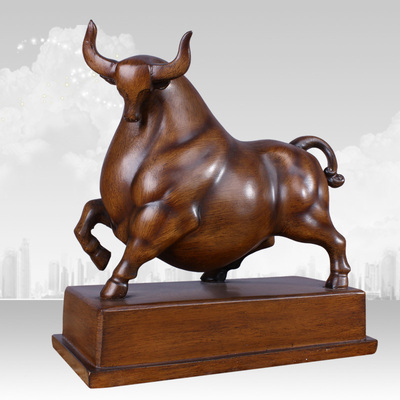 现代简约奋斗牛萌牛工艺品摆件儿童房卧室招财生日礼品摆设摆件