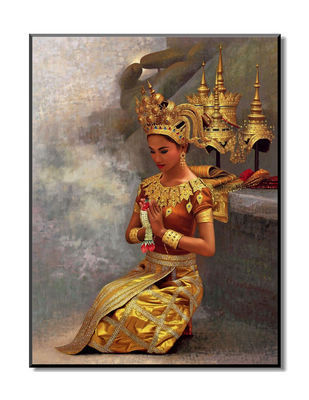 东南亚装饰画 泰国 泰式餐厅 风情画 客厅包房装饰 木质 无框挂画