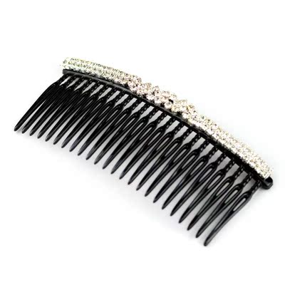 韩国水钻刘海梳插梳 镶钻小发梳宽边古典压发卡头饰盘发饰品头梳