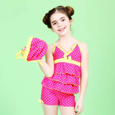 中大儿童分体平角小女孩泳衣可爱韩国女童幼儿泳装3-5-7-9-10岁12