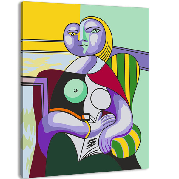 新款数字油画抽象人物油画diy数码手绘客厅名画毕加索演讲40x50