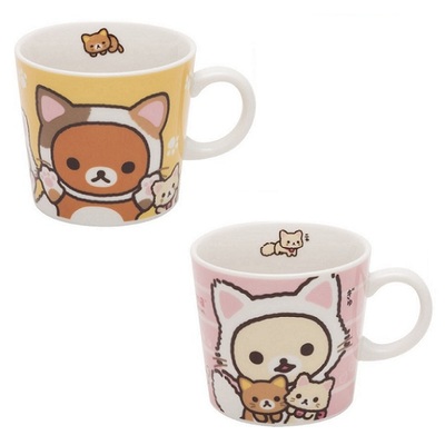 日本代购轻松熊 松弛熊 rilakkuma 猫咪花猫陶瓷