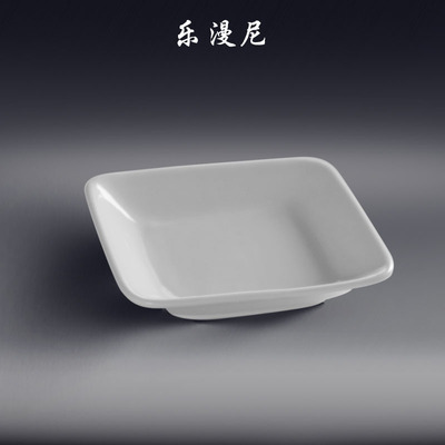 乐漫尼-四方碟-酒店餐具正方形火锅小碟纯白色陶瓷调料碟热卖酱醋