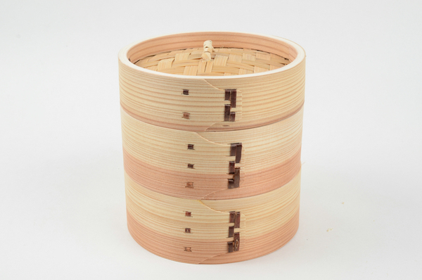 黄氏华兴央视推荐保温柳杉蒸笼木制家用蒸屉纯手工小笼屉2层套装