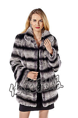 海外代购 女士皮草皮大衣外套chinchilla 南美栗鼠毛皮夹克