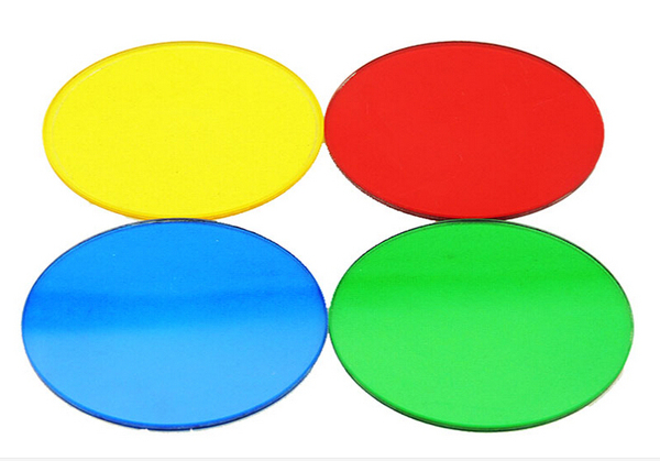 红黄绿蓝光替换镜片c8手电筒镜片镀膜钢化玻璃镜片手电彩色玻璃片