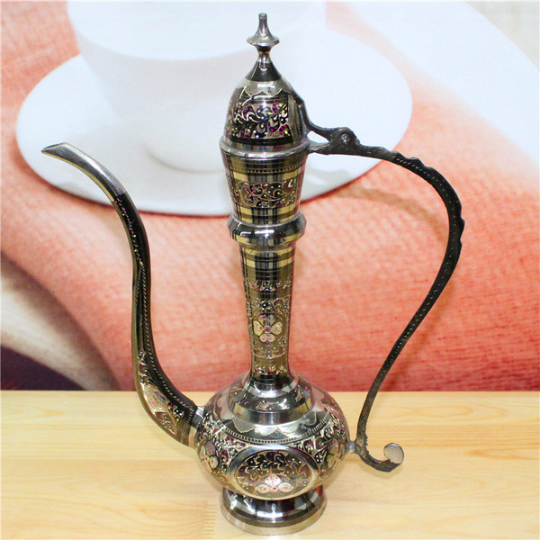巴基斯坦手工艺品批发铜器16英寸烤银民族壶阿拉伯风格礼品bt22