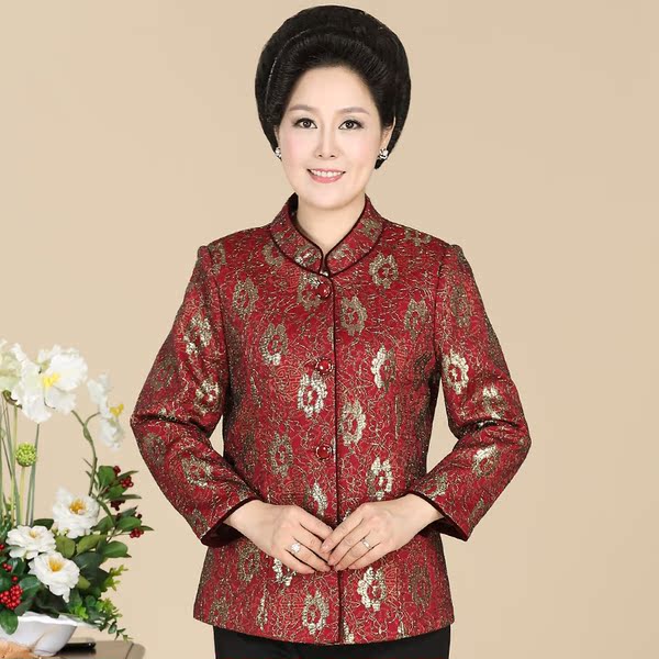 品牌中老年女装秋装唐装外套妈妈装60-70-80岁老年人服装奶奶上衣