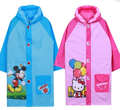 雨披小女孩雨衣带书包位 男孩子充气雨衣2-4-6-8-10岁男童女童 儿