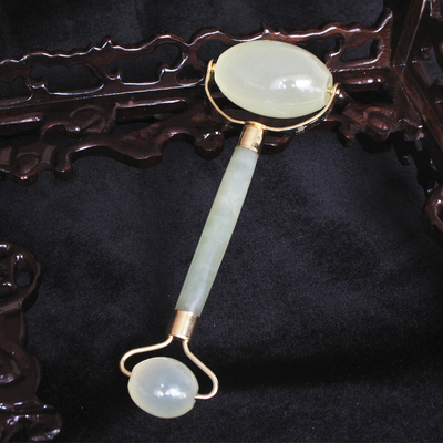 天然 玉石 美容器 瘦脸 轮玉石眼部按摩脸部小滚轮按摩器玉轮