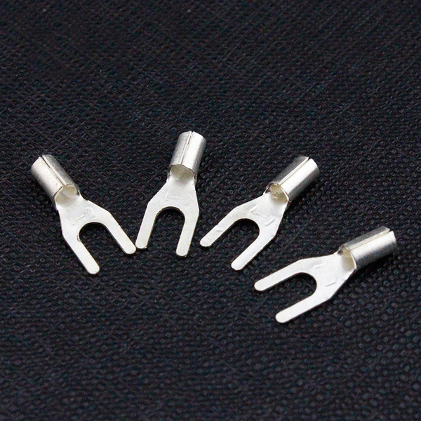 叉形端子冷压接线端子叉形裸端头接线端头黄铜镀银ut1-4-100只