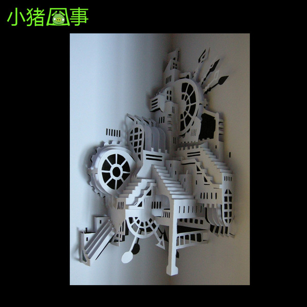 3d纸雕立体模型 立体构成作业卡纸 纸模型 机械城堡高清版a360