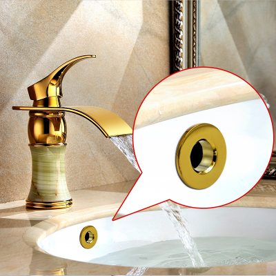 仿古金色洗脸盆防溢水孔盖装饰环盖配件台盆面盆溢水口盖 全铜