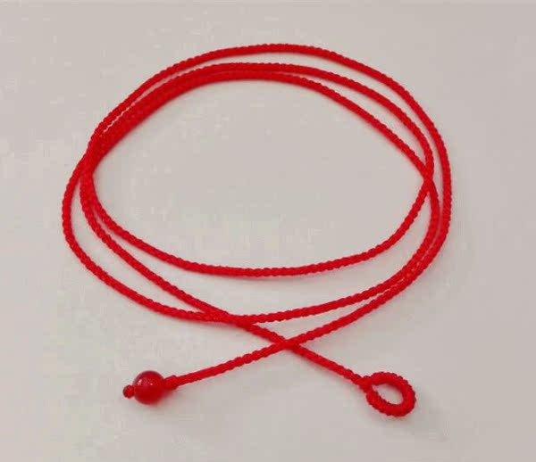 纯手工编织本命年红腰绳 辟邪转运男女款腰链 情侣饰品细款1.5mm