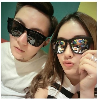小辣椒方形大黑框反光太阳镜墨镜男女士潮男时尚复古情侣太阳眼镜