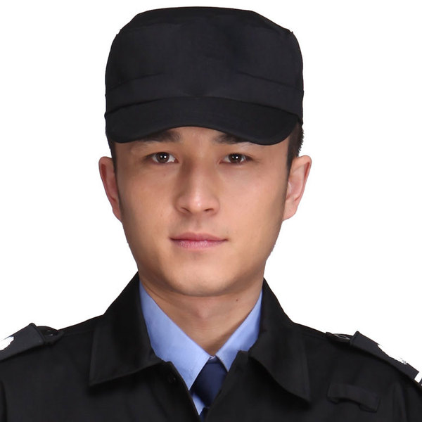 新款黑色作训帽保安帽战术帽子平顶鸭舌帽遮阳挡光帽男