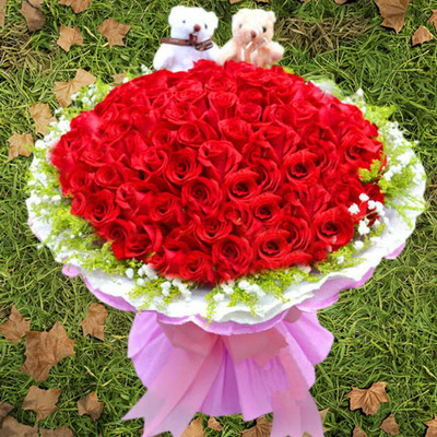 99朵红玫瑰鲜花生日送爱人长辈朋友老婆上海同城速递七夕情人礼物