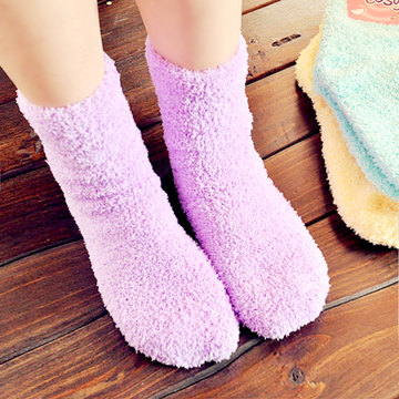 3双装高级珊瑚绒毛巾袜