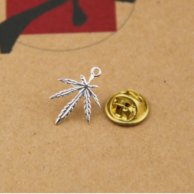 高桥吾郎goros小麻叶胸针领针925纯银别针 包包西装衬衣袖针配饰