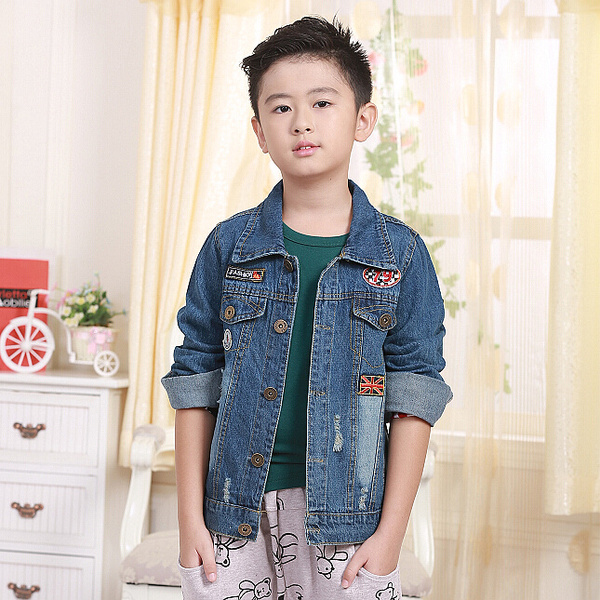 2至9周岁男童装3长袖夹克4男孩子5秋天6宝宝7中小童8岁儿童牛仔装