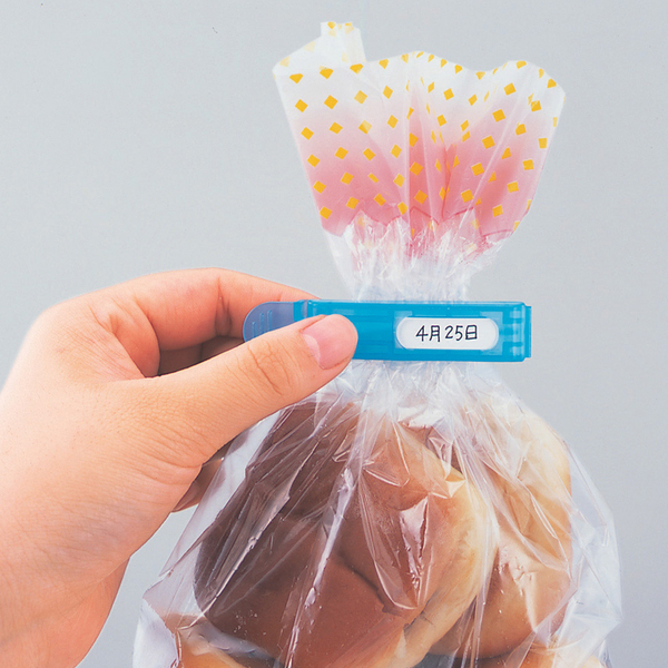 日本进口塑料零食夹 食品袋带标签日期面包密封封口夹小号 3个装