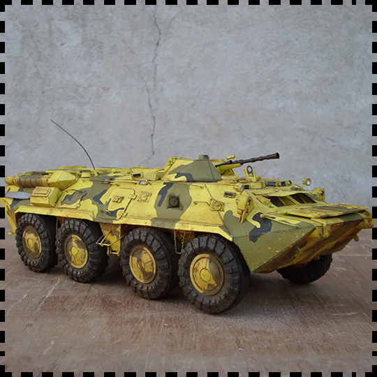 蘇聯btr-80輪式裝甲車 紙模型 1:25 裝甲車模型 軍武宅 手工diy