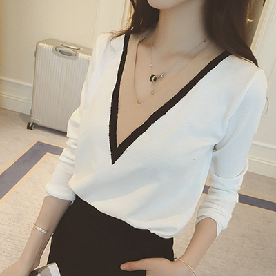 新品打底衫女秋2015长袖t恤衣服低领宽松上衣潮百搭加厚小衫女潮