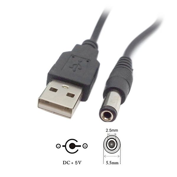 5*2.5mm電源線純銅 usb對dc5.5直流充電線5v1a 內正外負